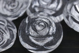 Rose Design Shank Button Clear 27mm
