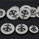 Metal Anchor Button Silver
