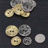 Leaf Metal Button Silver Gold Antique