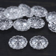 Clear Crystal Cut Plastic Button 2-Hole