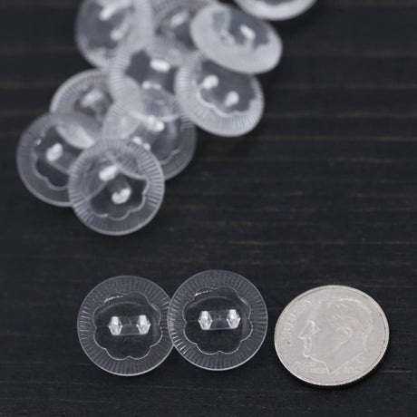 Clear Plastic Flower Shank Button 22L