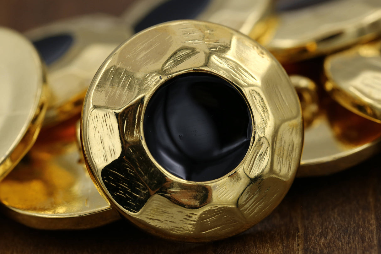 Shank Button Gold Black 28mm