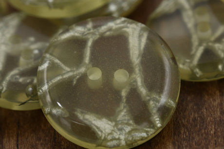 Plastic Button Clear Silver Wiring Two-Hole