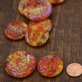 Plastic Button Orange Spotted 4-Hole