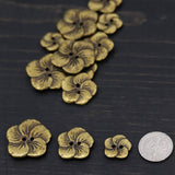 Bronze Metal Flower Button 4-Pack