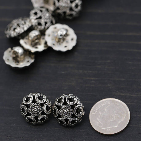 Gothic Gunmetal Plastic Shank Button 14mm