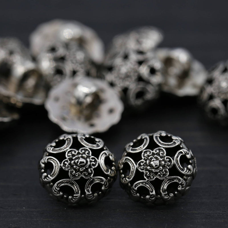 Gothic Gunmetal Plastic Shank Button 14mm