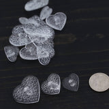 Heart Textured Clear Plastic Shank Button