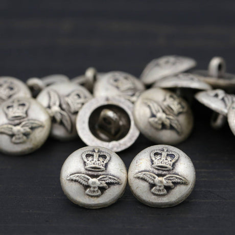 Crown Wings Metal Button