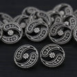 Metal Button Antique Silver Daisy Shank 15mm