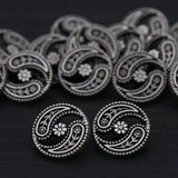 Metal Button Antique Silver Daisy Shank 15mm