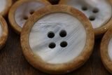 Faux Shell Button with Faux Wood Outer