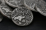Metal Elephant Button Antique Silver