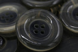 Clear Plastic Button Black Center 18L
