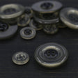 Clear Plastic Button Black Center 18L