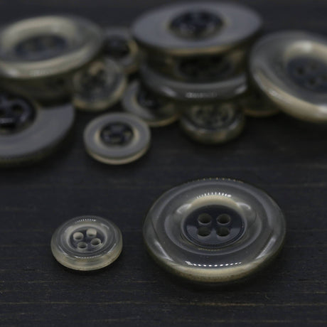 Clear Plastic Button Black Center 18L