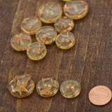 Clear Plastic Button with Gold Artistic Working