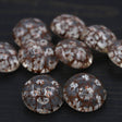 Floral Shank Button Clear Plastic