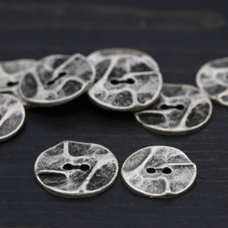 Metal Button Antique Silver 36L