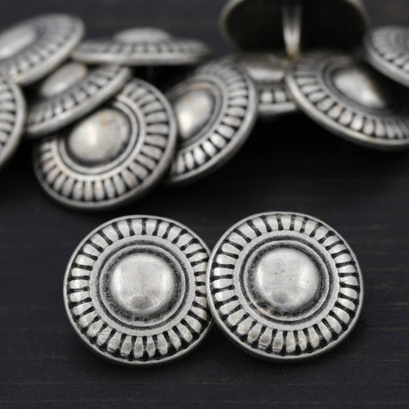 Metal Shank Button 22mm Silver