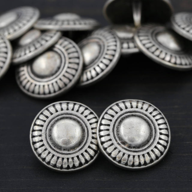 Metal Shank Button 22mm Silver