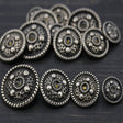 Gothic Metal Button Antique Silver