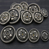 Gothic Metal Button Antique Silver