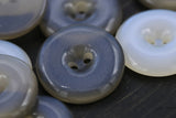 Plastic Button Clear Gray Ivory Two-Hole