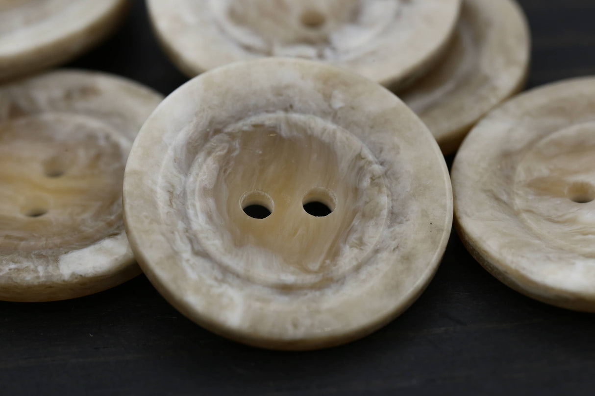 Plastic Button 4 Beige Weathered Cement 27mm