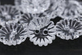 Clear Plastic Flower Button 1 Dozen