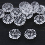 Clear Plastic Flower Button 1 Dozen