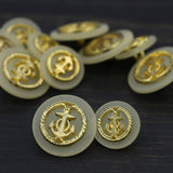 Anchor Shank Button Gold Ivory Base