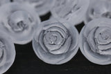 Rose Design Shank Button Clear 27mm