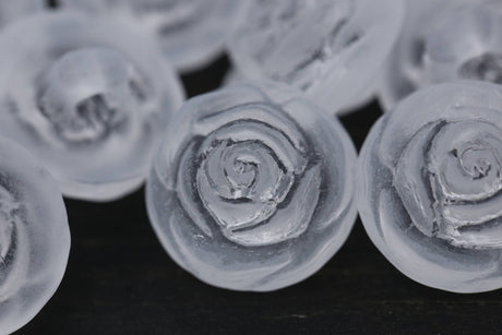 Rose Design Shank Button Clear 27mm