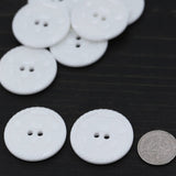 Plastic Button White 28L Etched