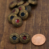 Vintage Bronze Shank Button 24L 15mm