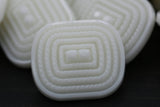 Rectangular Shank Button White 19mm x 21mm
