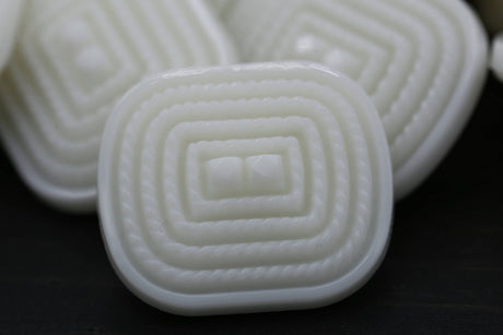 Rectangular Shank Button White 19mm x 21mm
