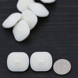 Rectangular Shank Button White 19mm x 21mm