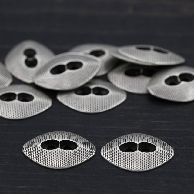 Metal Button Silver Rhombus 17mm x 23mm