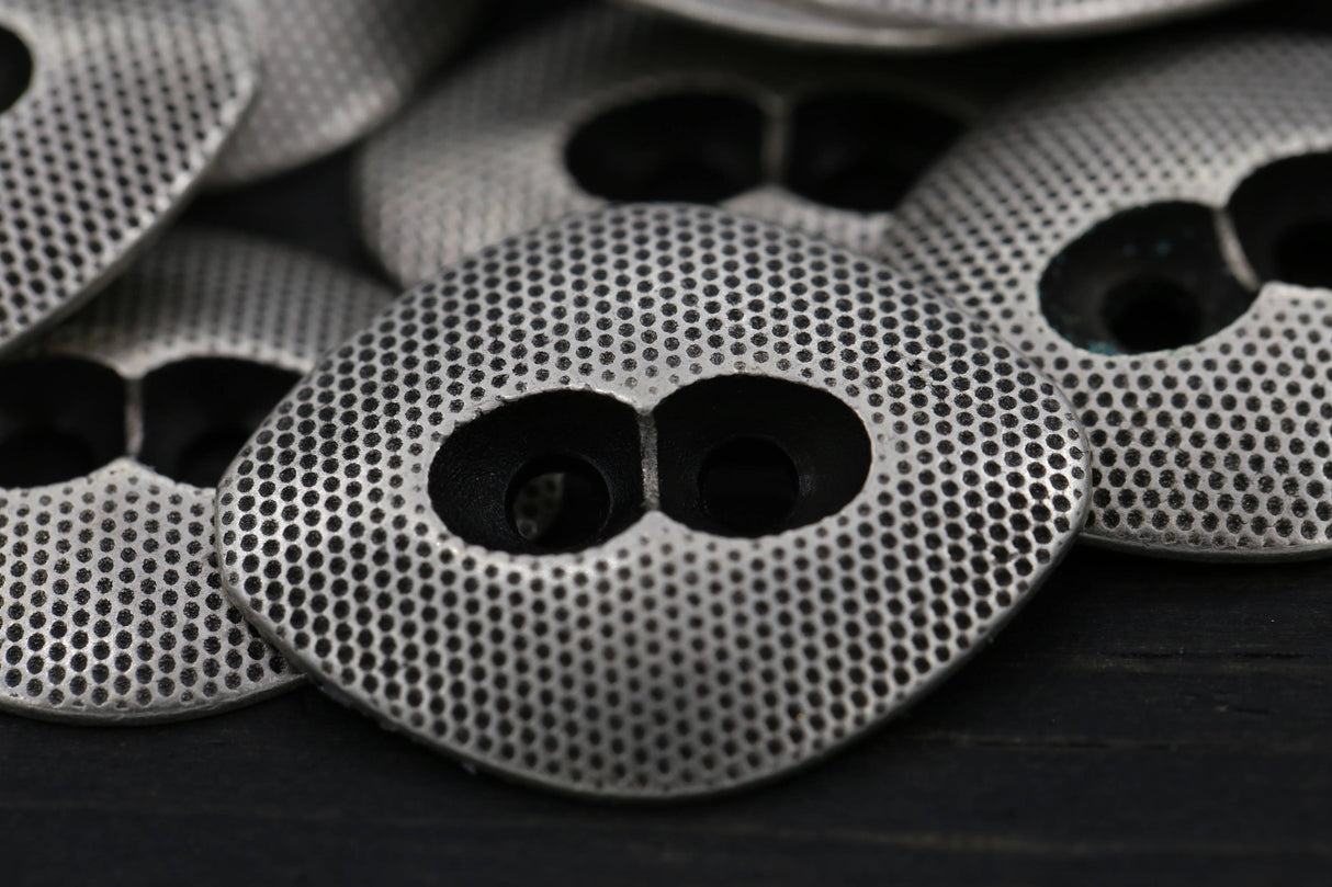 Metal Button Silver Rhombus 17mm x 23mm