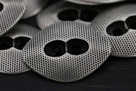 Metal Button Silver Rhombus 17mm x 23mm