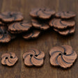 Copper Hibiscus Flower Metal Button