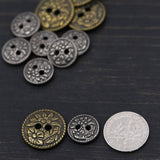 Flower Metal Shirt Button 12-Pack Bronze or Silver