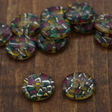 Art Deco Plastic Button 27mm Gold Glitter