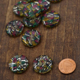 Art Deco Plastic Button 27mm Gold Glitter