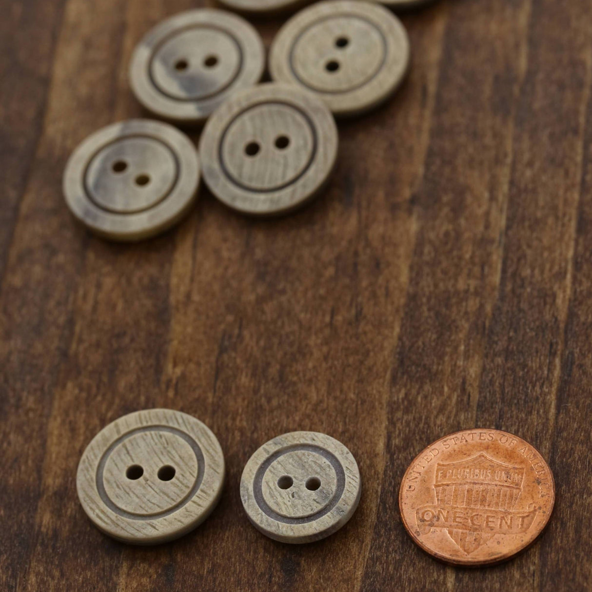 Plastic Button Taupe 18mm 2-Hole
