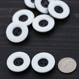 Plastic Button Black White 18mm 2-Hole