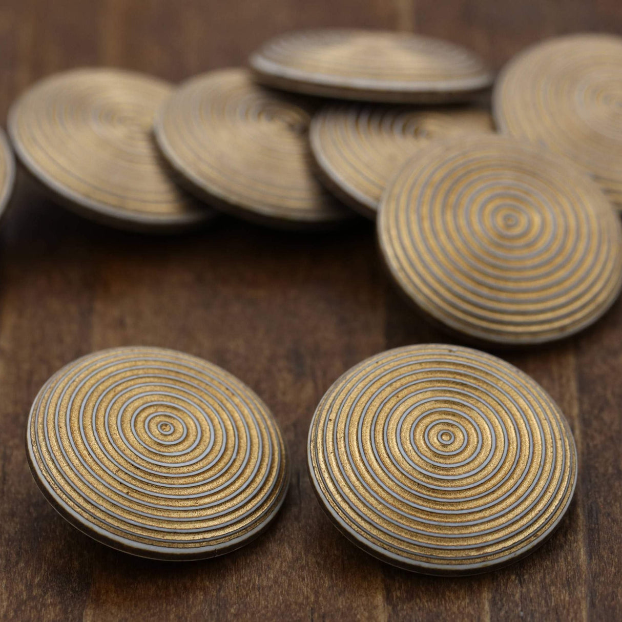 Gold Plastic Shank Button 27mm