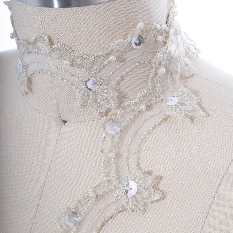 Beaded Lace Trim Champagne 1 Inch